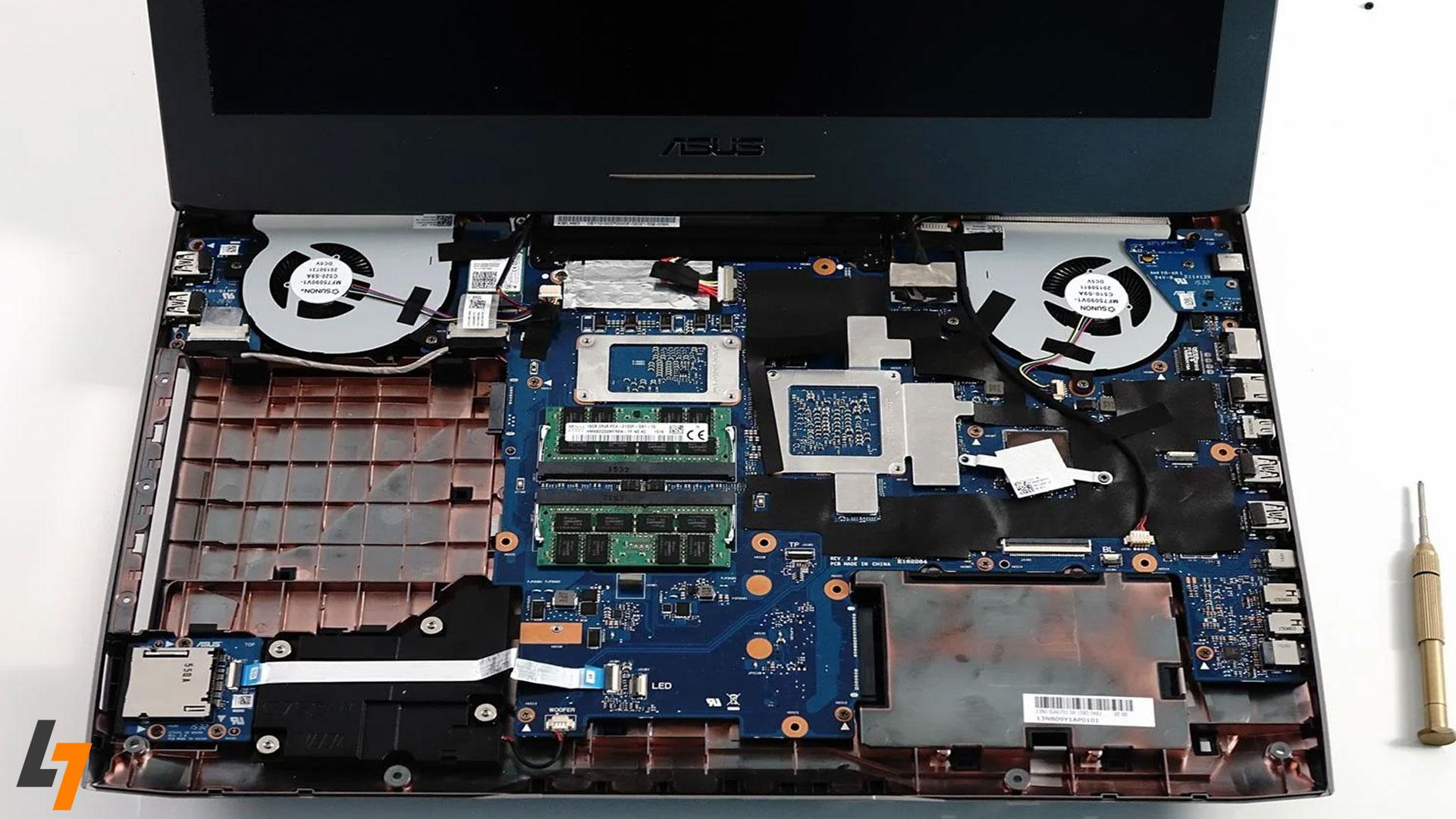 ساختار قطعات لپ‌تاپ‌ ایسوس 